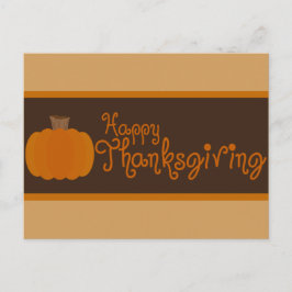 Postal Festiva Feliz Día de Acción de Gracias Calabaza de otoño
