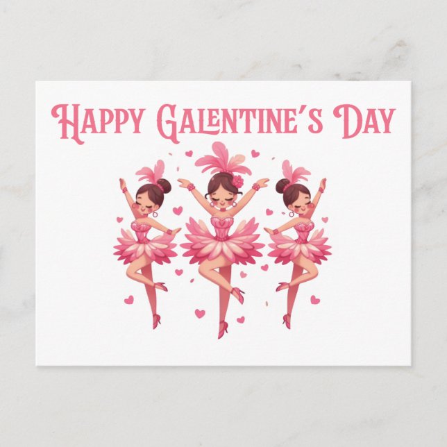 Postal Festiva Feliz Día de Galentine (Anverso)