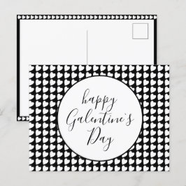Postal Festiva Feliz Día de Galentine Patrón de Corazón Blanco Ne
