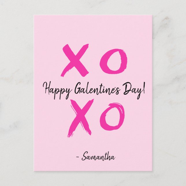 Postal Festiva Feliz Día de Galentine personalizado (Anverso)