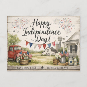 Postal Festiva Feliz Día de la Independencia Modern Farmhouse