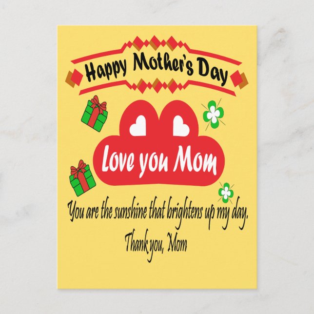 Postal Festiva Feliz Día de la Madre (Anverso)