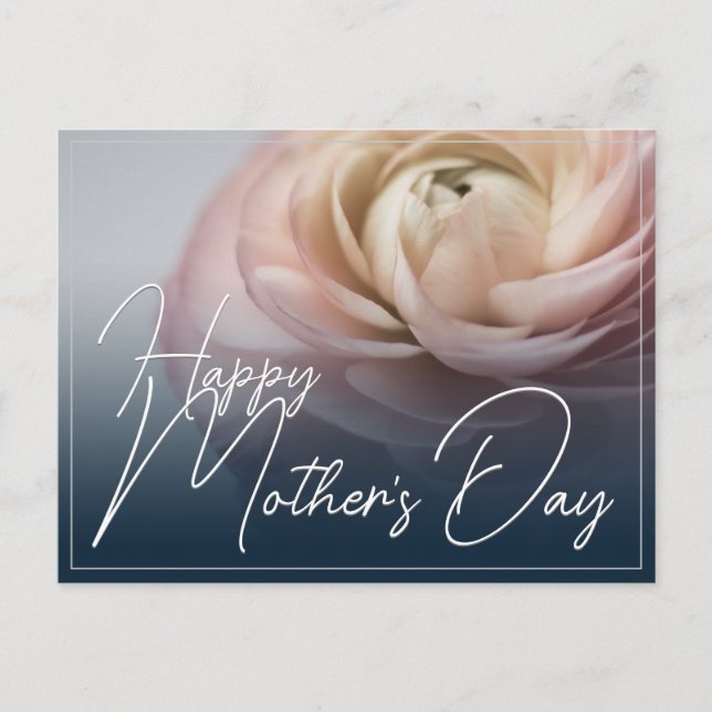 Postal Festiva Feliz Día de la Madre con una rosa grande (Anverso)