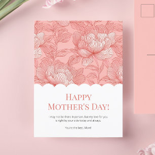 Postal Festiva Feliz Día de la Madre Floral Rosa Cute de Vieira M