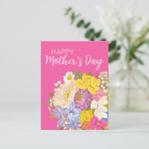 Postal Festiva Feliz Día de la Madre Flores en Flor 