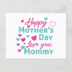 Postal Festiva Feliz Día de la Madre, mi camiseta para los niños 