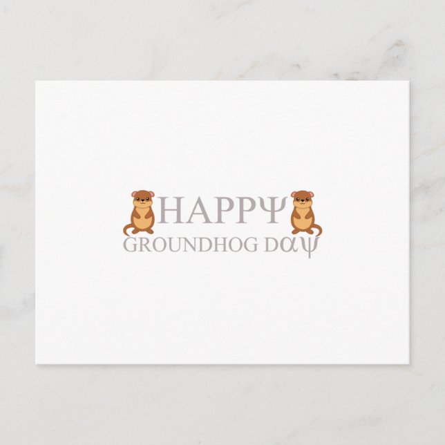 Postal Festiva feliz Día de la Marmota (Anverso)