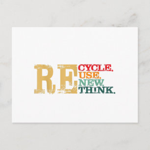 Postal Festiva Feliz Día de la Tierra Recicla Reutiliza Renueva R