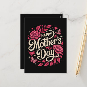 Postal Festiva Feliz Día de las Madres Mamá Floral Linda