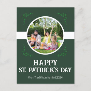 Postal Festiva Feliz Día de San Marcos Familia Shamrock Una foto