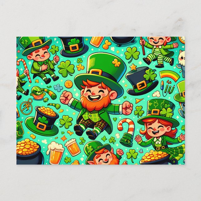Postal Festiva Feliz Día de San Patricio (Anverso)
