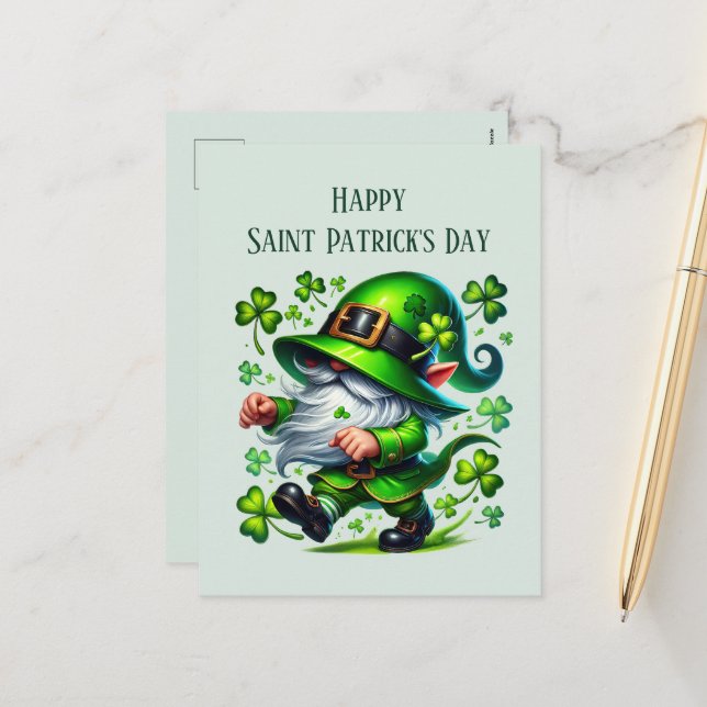 Postal Festiva Feliz Día de San Patricio añada texto (Anverso/Reverso In Situ)