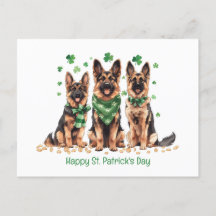Feliz Día de San Patricio, perros pastores alemane