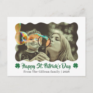 Postal Festiva Feliz día de San Patricio Shamrocks familia 1 foto