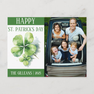 Postal Festiva Feliz día de San Patricio Shamrocks familia 1 foto
