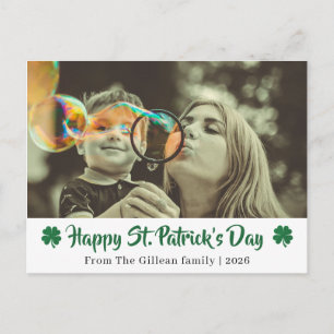 Postal Festiva Feliz día de San Patricio Shamrocks familia 1 foto