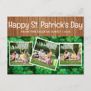 Postal Festiva Feliz día de San Patricio Shamrocks familia 3 foto