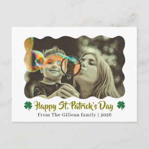 Postal Festiva Feliz día de San Patricio Treboles familia 1 foto 