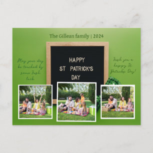 Postal Festiva Feliz Día de San Patrick Familia Shamrock 3 foto