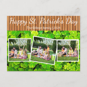Postal Festiva Feliz Día de San Patrick Familia Shamrock 3 foto