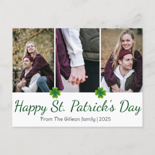 Postal Festiva Feliz Día de San Patrick Familia Shamrock 3 foto