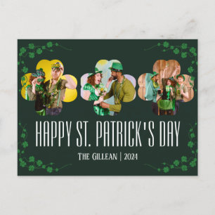 Postal Festiva Feliz Día de San Patrick, foto de la familia Shamr