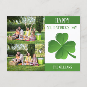Postal Festiva Feliz Día de San Patrick, foto de la familia Shamr