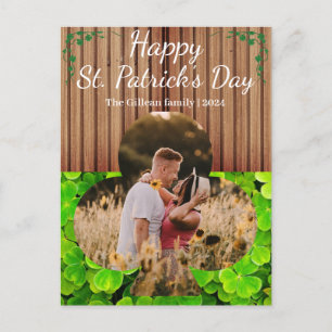Postal Festiva Feliz Día de San Patrick, foto de la familia Shamr