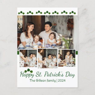 Postal Festiva Feliz Día de San Patrick, foto de la familia Shamr