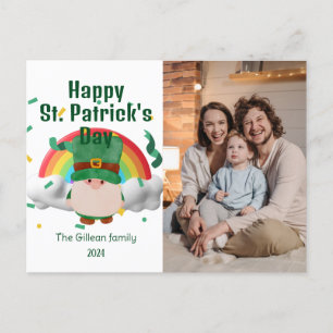 Postal Festiva Feliz Día de San Patrick, foto de la familia Shamr