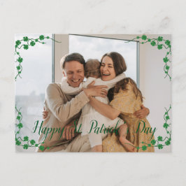 Postal Festiva Feliz Día de San Patrick, foto de la familia Shamr