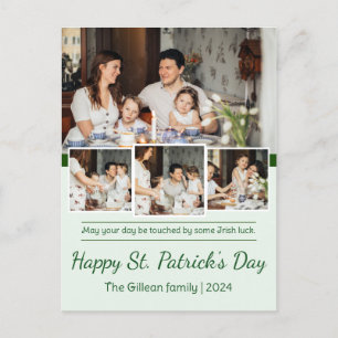 Postal Festiva Feliz Día de San Patrick, foto de la familia Shamr