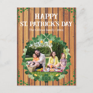 Postal Festiva Feliz Día de San Patrick, foto de la familia Shamr