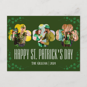 Postal Festiva Feliz Día de San Patrick, foto de la familia Shamr