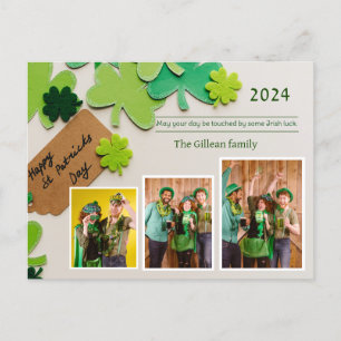 Postal Festiva Feliz día de San Patrick, foto de la familia Shamr