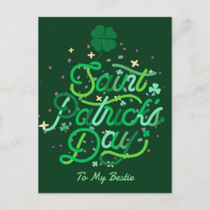 Postal Festiva Feliz Día de San Patrick Lucky Shamrock Simple