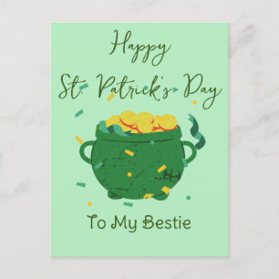 Postal Festiva Feliz Día de San Patrick Lucky Shamrock Simple