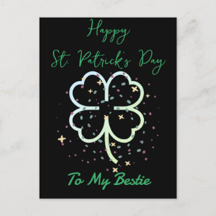 Postal Festiva Feliz Día de San Patrick Lucky Shamrock Simple