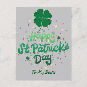 Postal Festiva Feliz Día de San Patrick Lucky Shamrock Simple