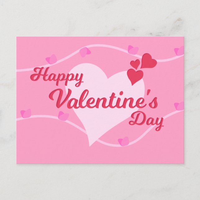 Postal Festiva Feliz Día de San Valentín (Anverso)