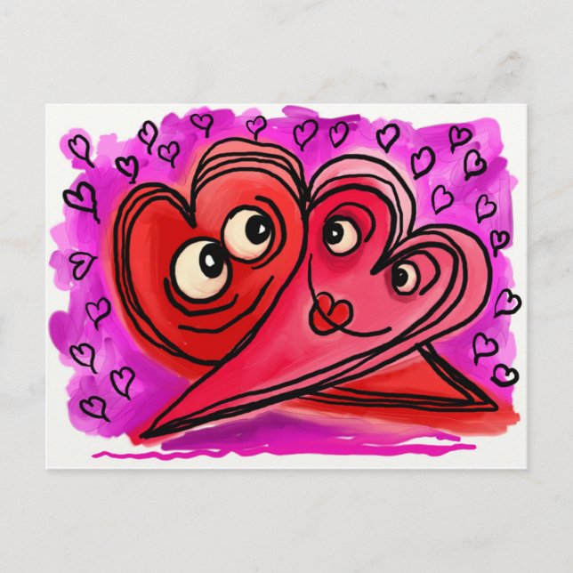 Postal Festiva Feliz Día de San Valentín (Anverso)