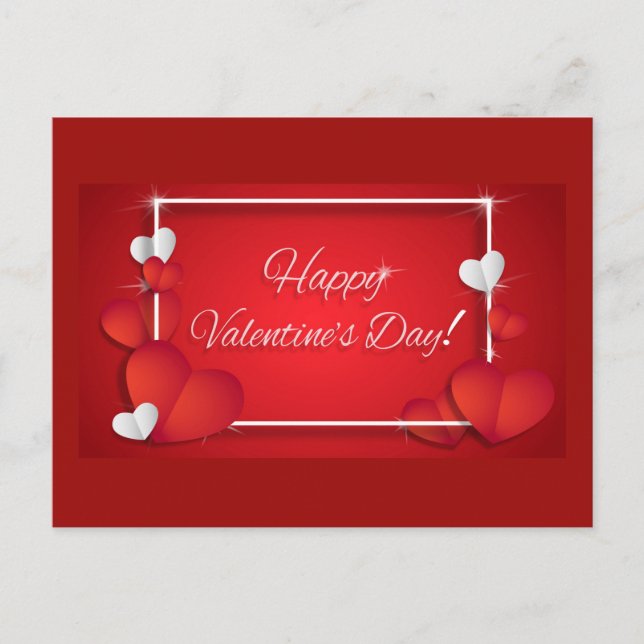 Postal Festiva Feliz Día de San Valentín (Anverso)