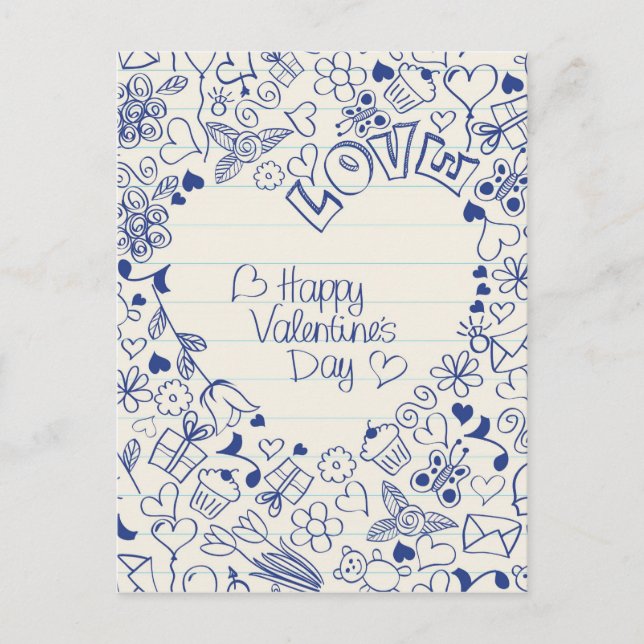 Postal Festiva ¡Feliz Día de San Valentín! (Anverso)