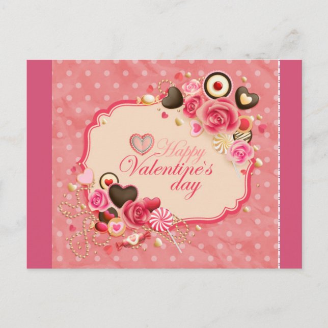 Postal Festiva ¡Feliz Día de San Valentín! (Anverso)