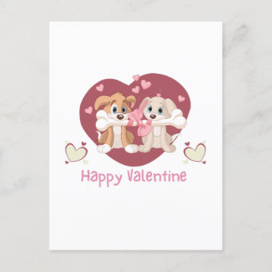 Postal Festiva Feliz Día de San Valentín 2023 gracioso perro