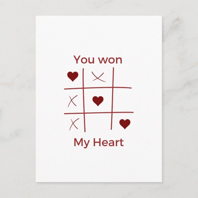 Postal Festiva Feliz Día de San Valentín 2023 Ideas - Ganaste mi  (Anverso)
