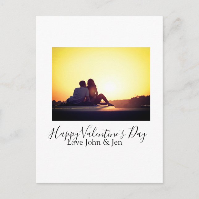 Postal Festiva Feliz día de San Valentín amor agregar nombre foto (Anverso)