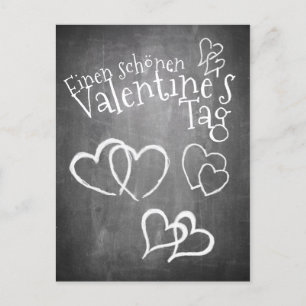 Postal Festiva Feliz día de San Valentín auf einer Kreidetafel