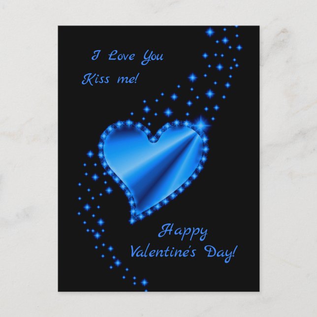 Postal Festiva Feliz Día de San Valentín - Corazón arcoiris con e (Anverso)