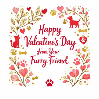 Postal Festiva Feliz día de San Valentín de tu amigo peludo